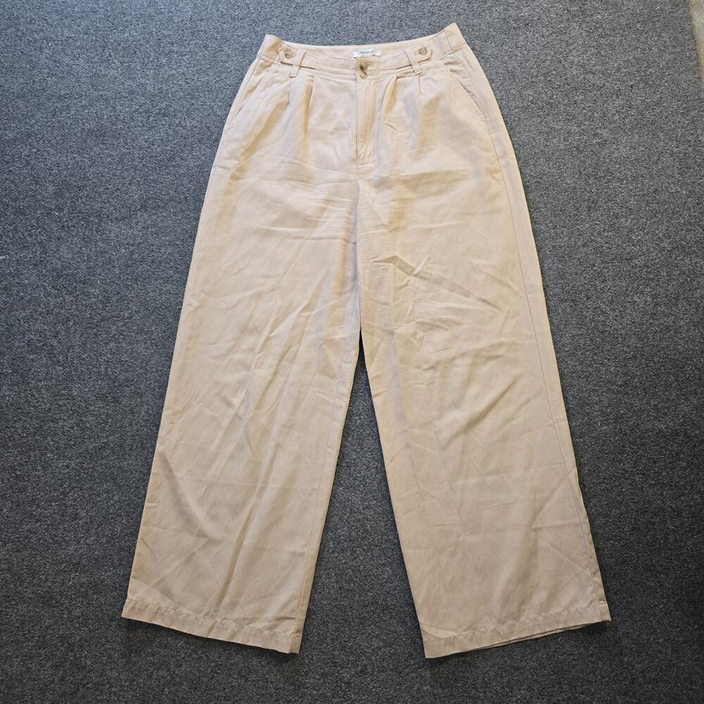 Madewell Pants Womens Size 6 Tan Khaki Harlow Wide Leg Pleated High Rise Capsule